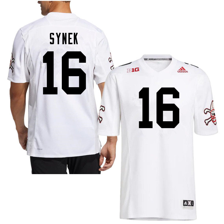 Men #16 Jarrett Synek Nebraska Cornhuskers College Football Jerseys Sale-White Strategy - Click Image to Close